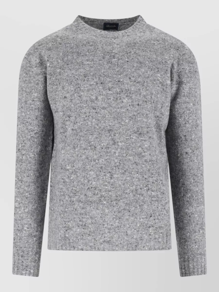 Drumohr Basic Sweater In Grey Wool Dark Shade In Gray