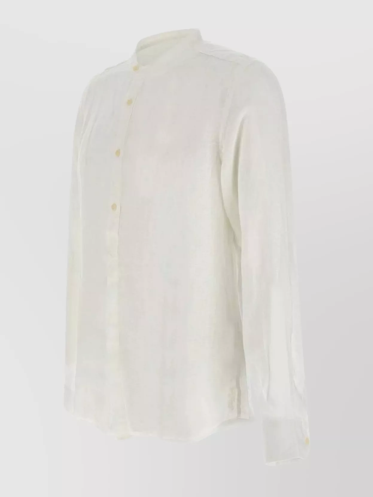 Mc2 Saint Barth Naxos Linen Shirt With Mandarin Collar