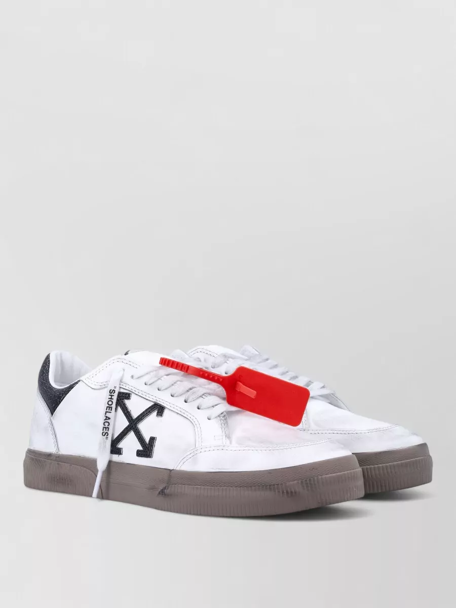 Off-White Low Profile Sneaker Round Toe Contrast Sole