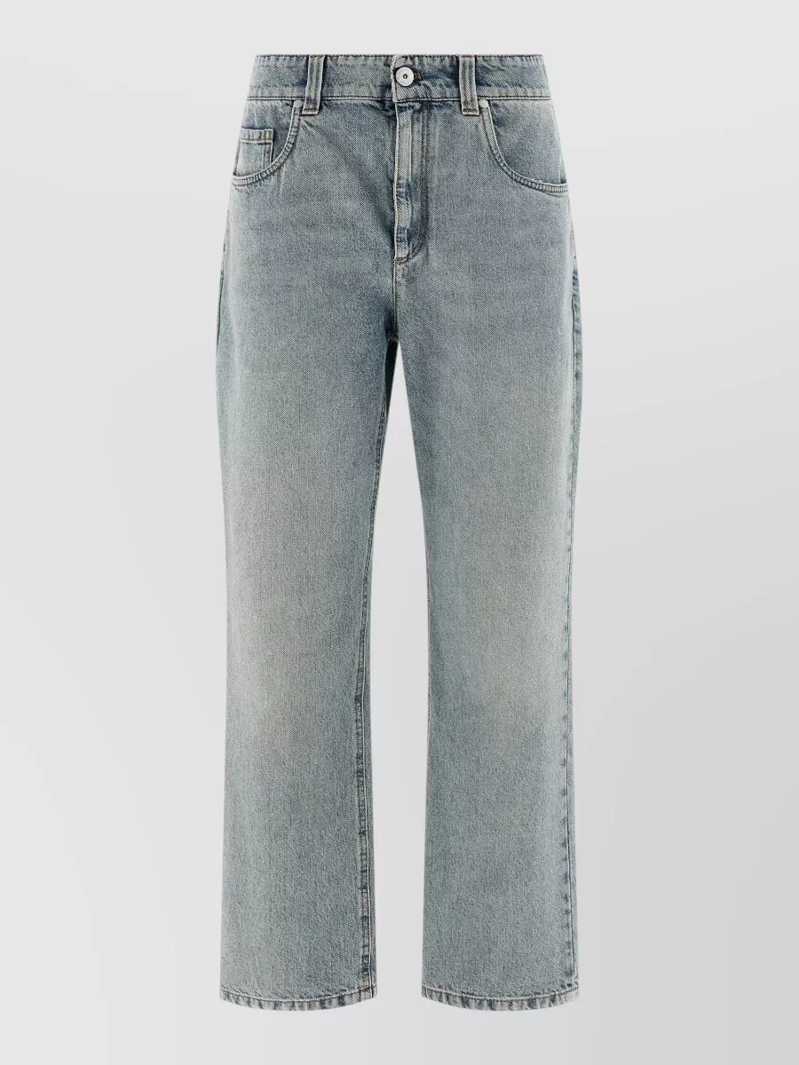 Brunello Cucinelli denim high-rise cropped straight-leg jeans