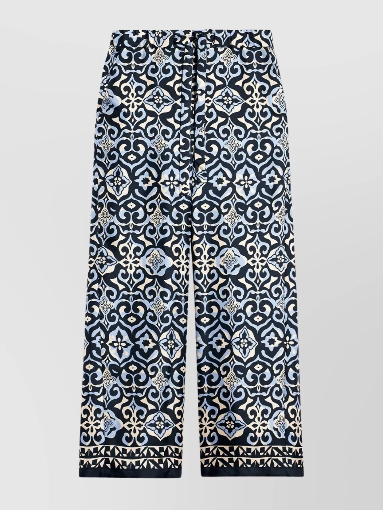 Shop 's Max Mara Wide-leg Printed Trousers Drawstring Waistband