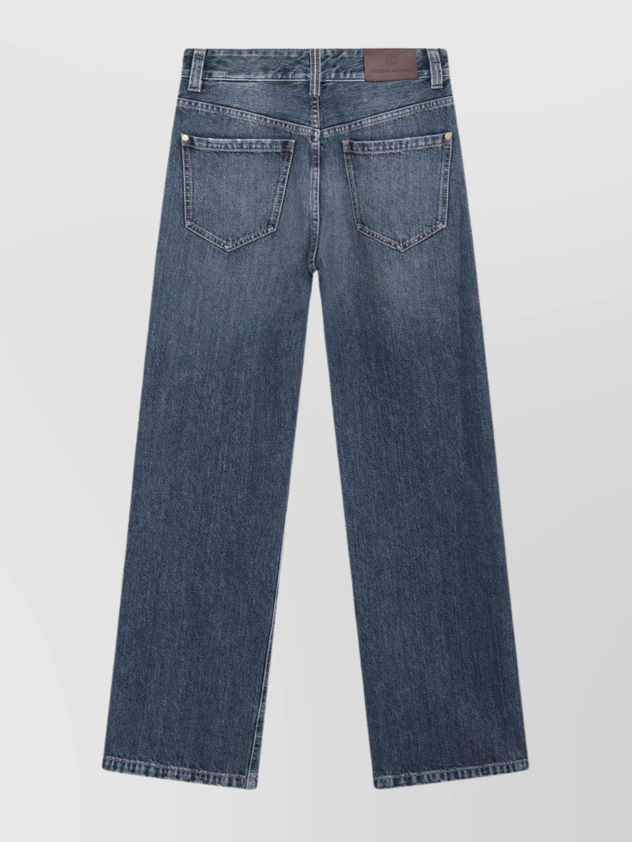 Brunello Cucinelli Loose Denim Pants With Belt Loop Accents In Blue