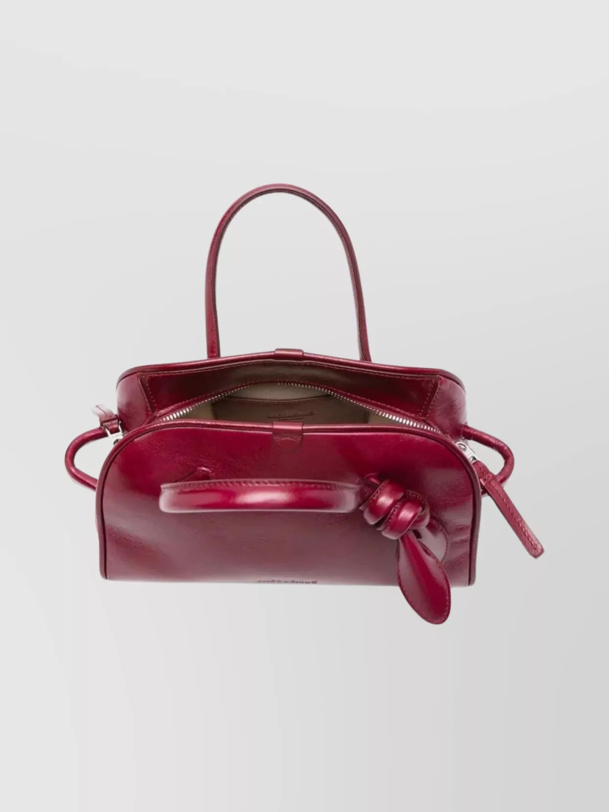 Jacquemus Curved Leather Shoulder Bag With Knot Detail