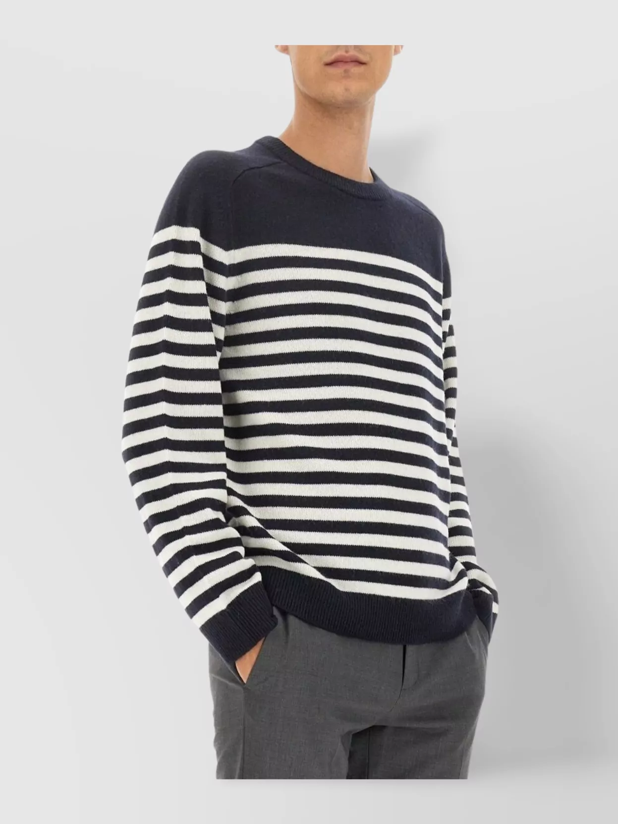 Theory Striped Crew Neck Sweater