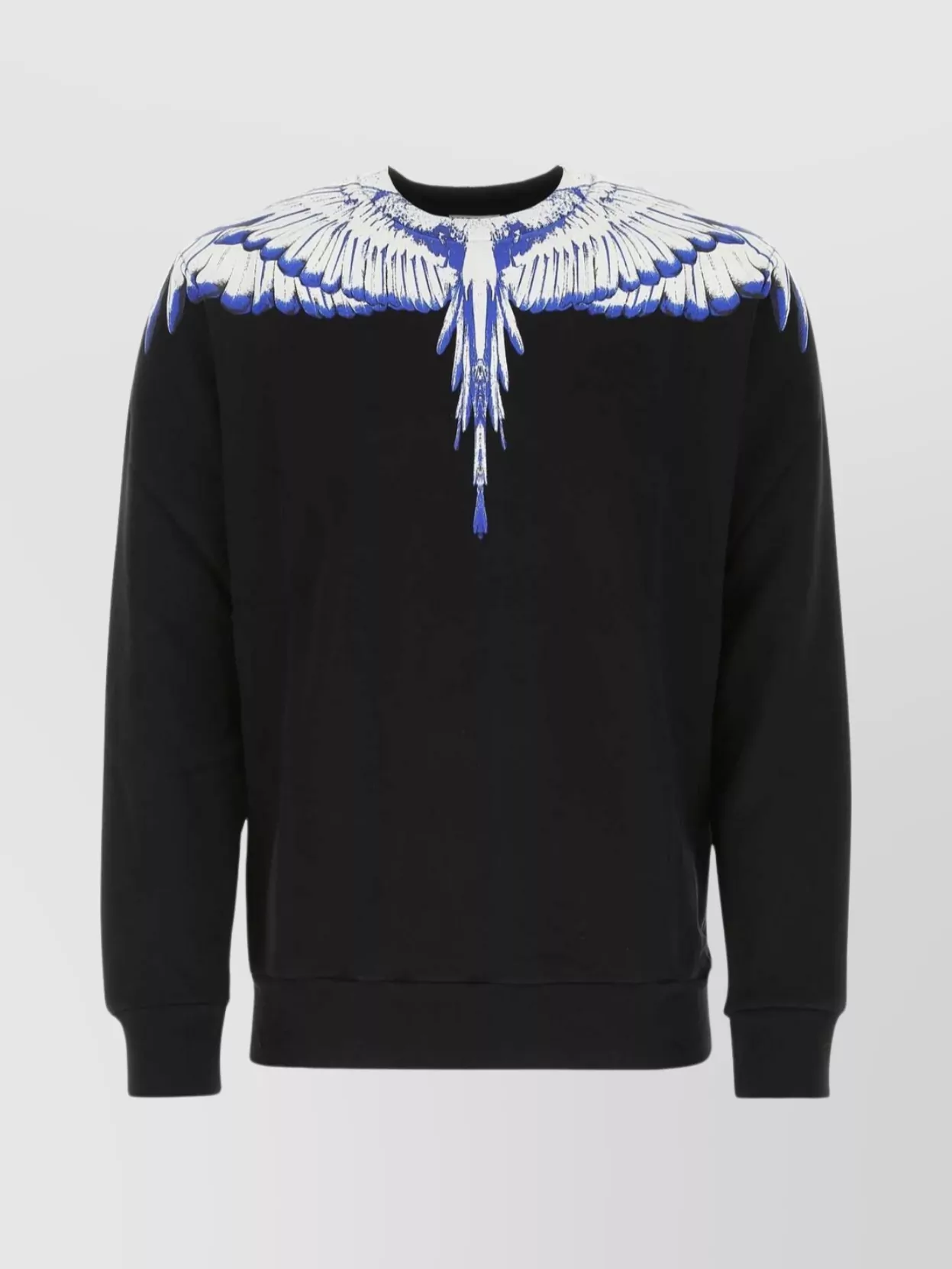 Shop Marcelo Burlon County Of Milan Wings Cotton Crew Neck Sweatshirt In Black