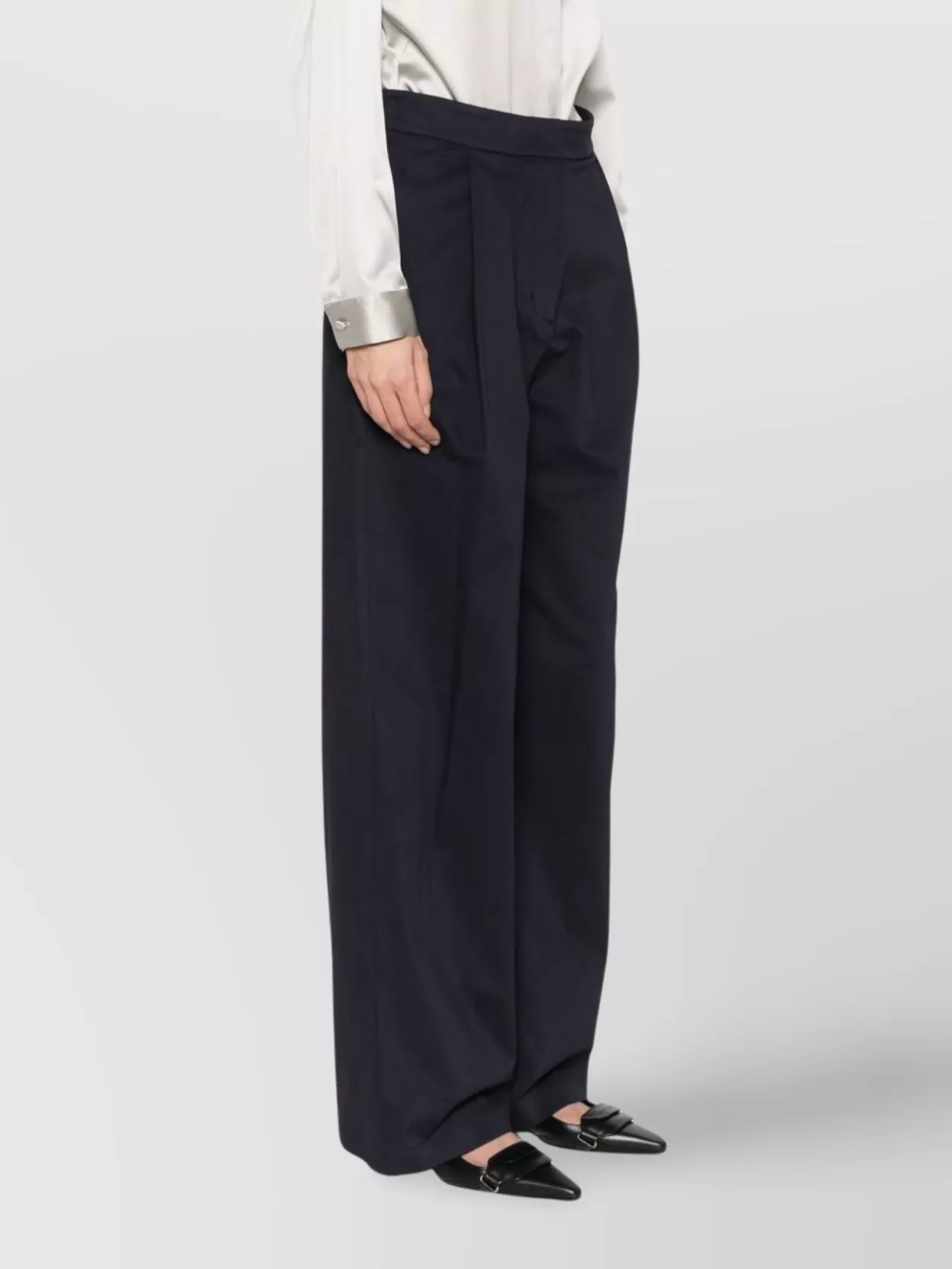 Shop Emporio Armani High Waist Pleated Wide-leg Trousers
