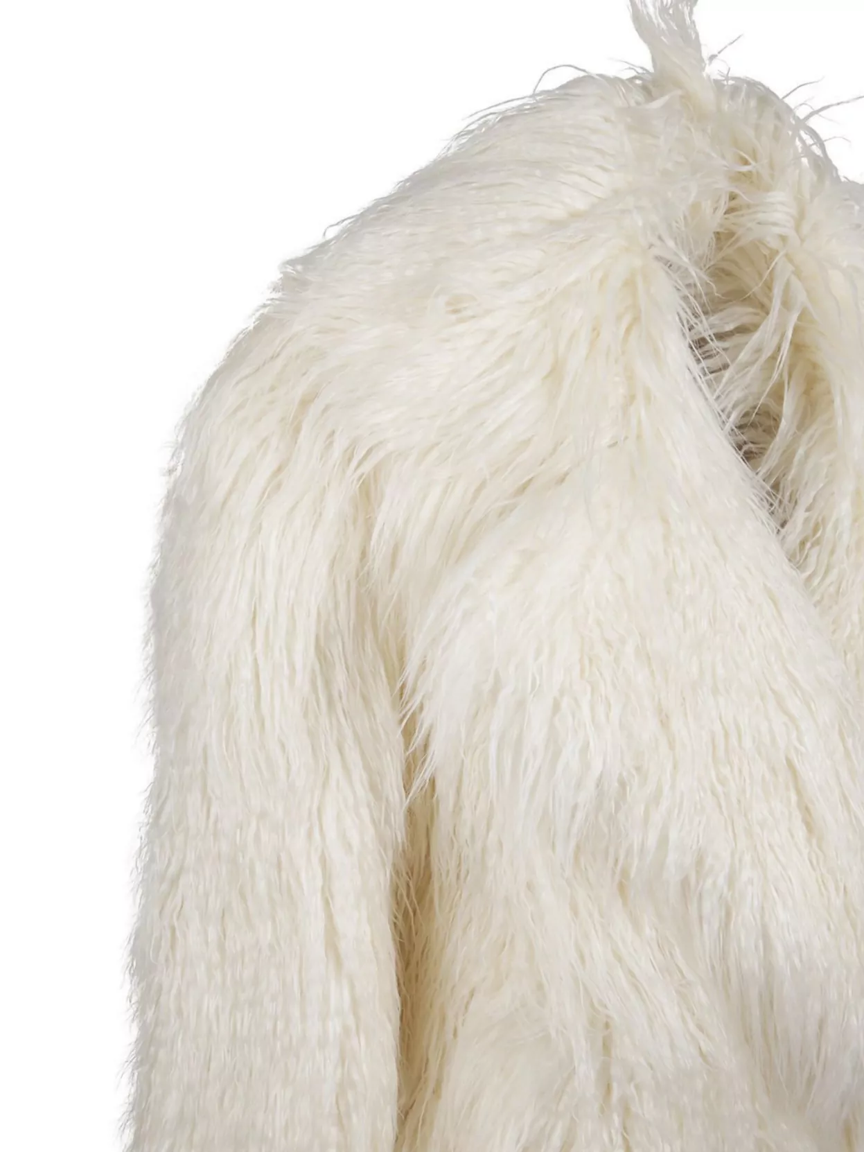 The Frankie Shop Short Coat With Faux Fur Texture In White