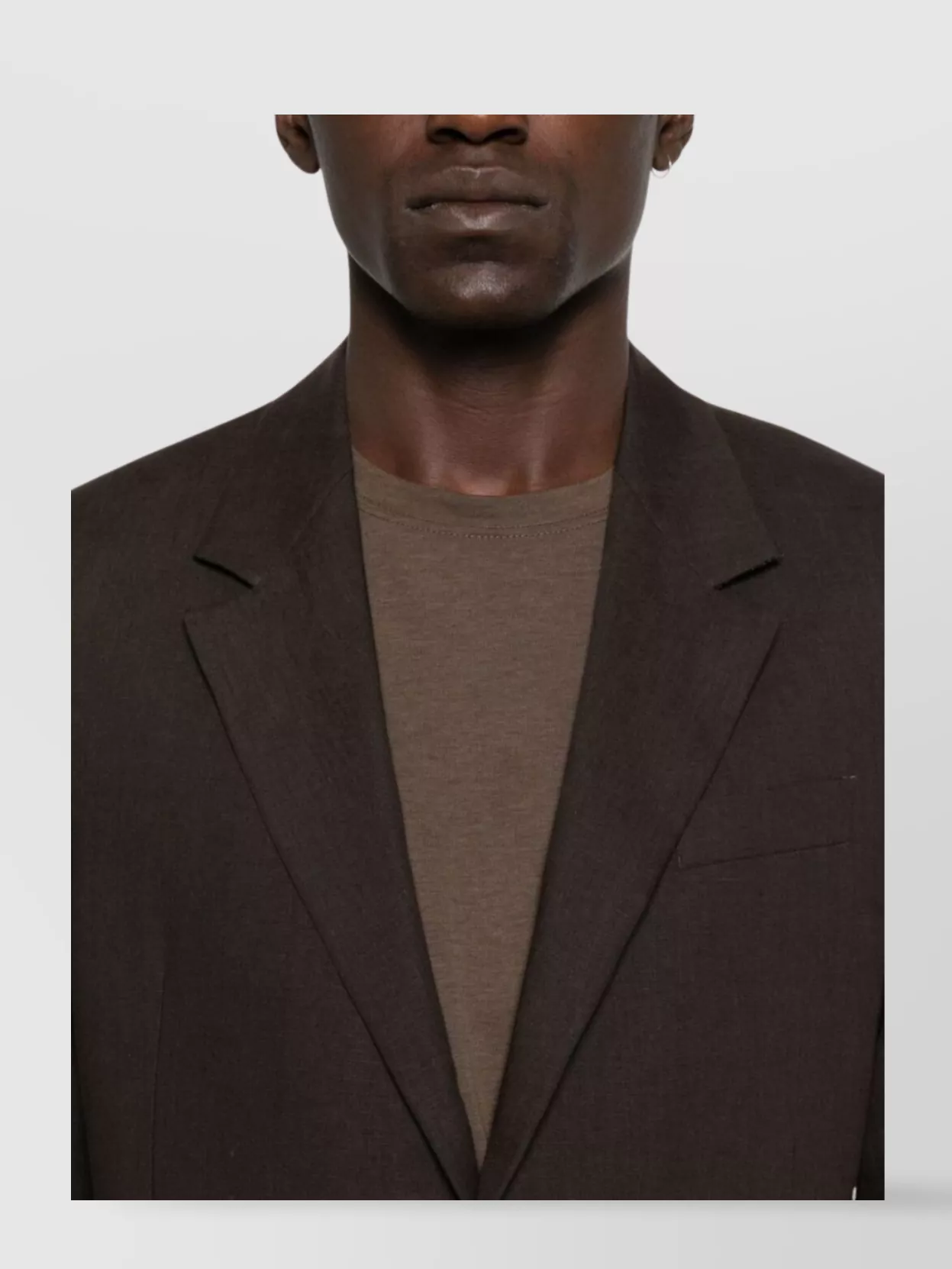 Emporio Armani Linen Single Button Jacket Featuring Pockets