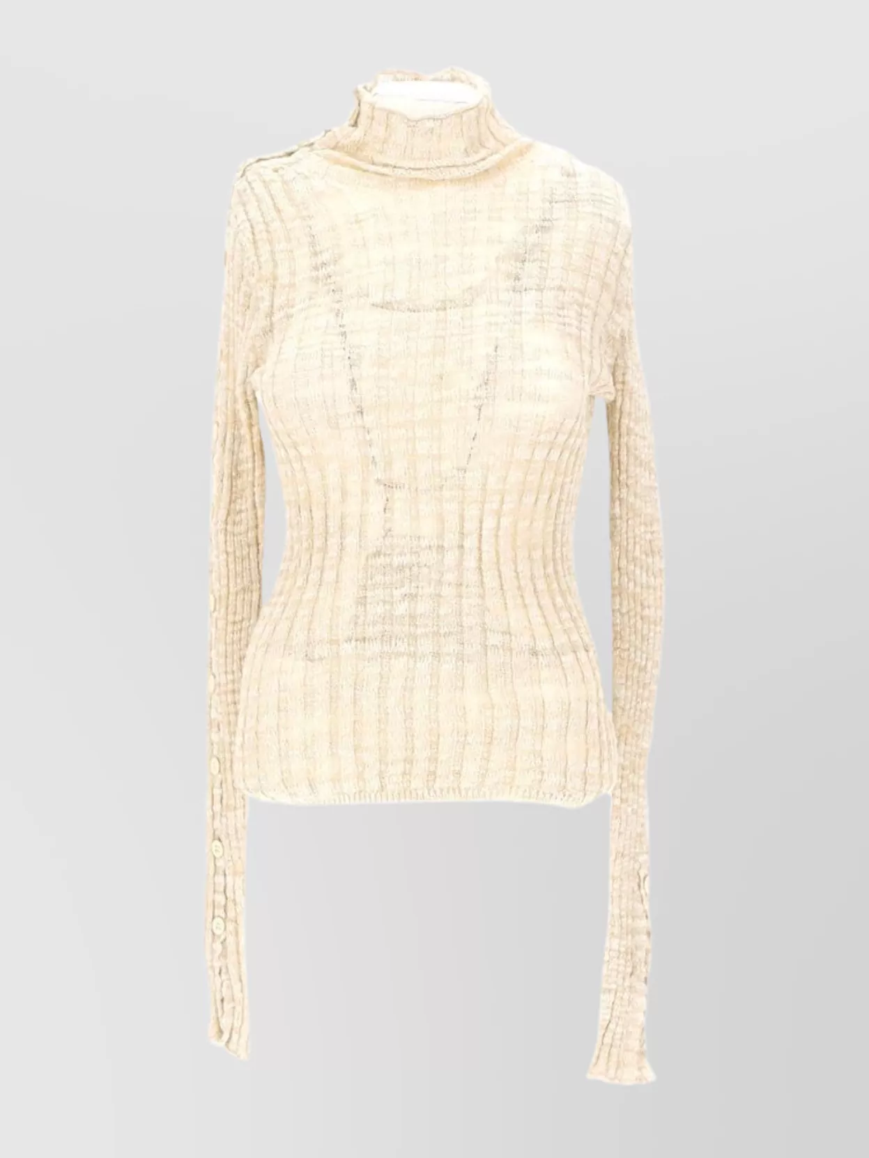 Acne Studios Sheer Ribbed Turtleneck Knitwear Long Sleeves