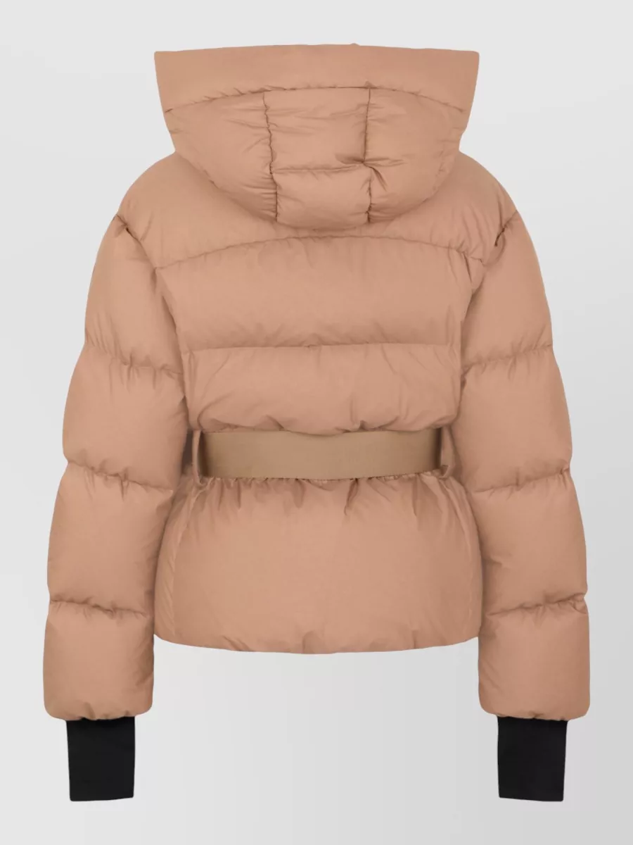 Moncler Down Belted Hooded Parka Coat