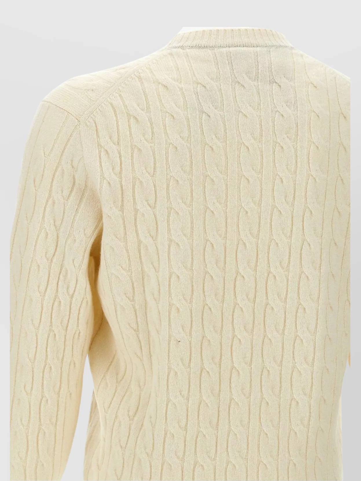 Lacoste Cable Knit Crew Neck Wool Sweater