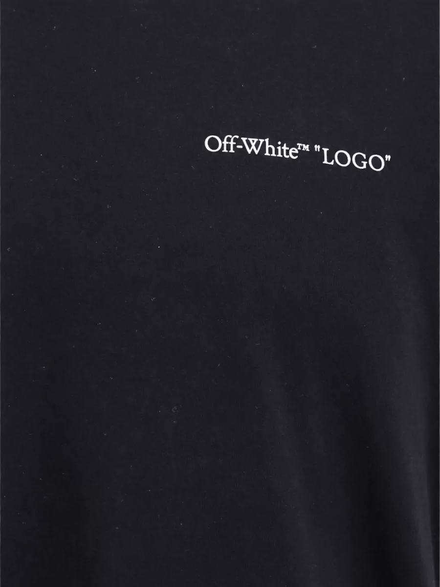 Off-White Cotton Logo Print Regular Fit Crew Neck Short Sleeve T-Shirt