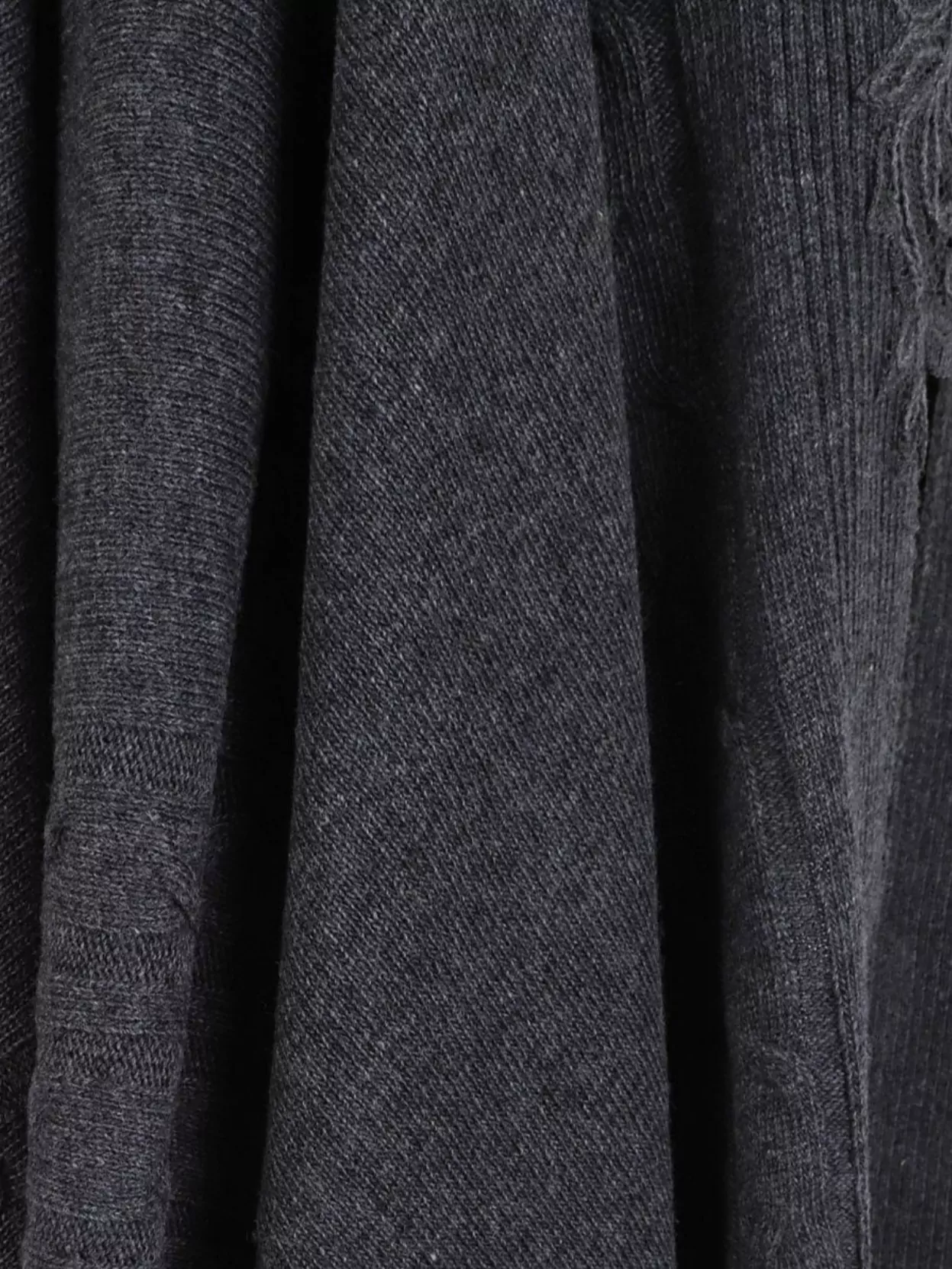 Ermanno Scervino Draped Cape With Ribbed Hem And Embroidery In Gray