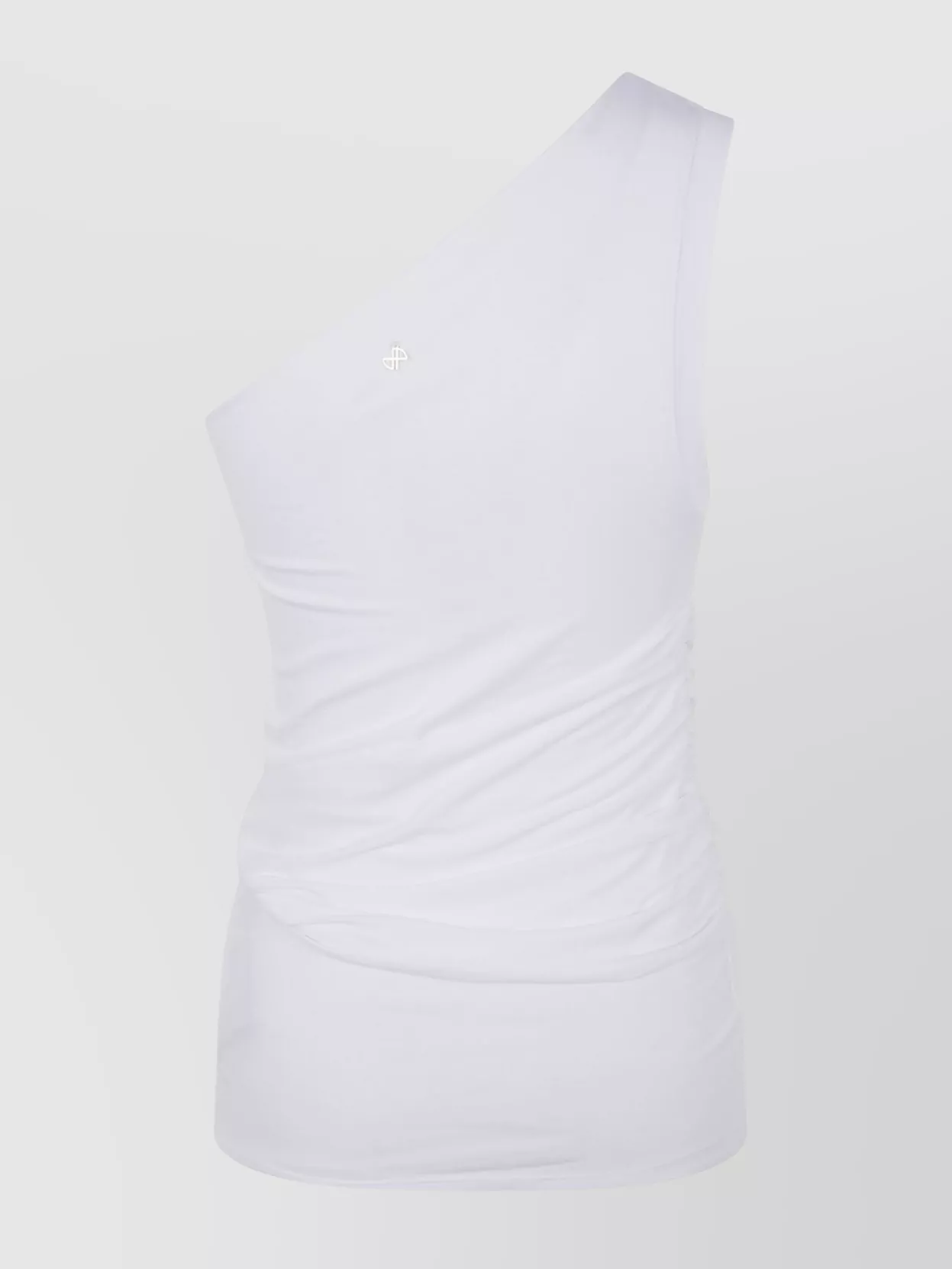 Patou Ruched One-Shoulder Fitted Top