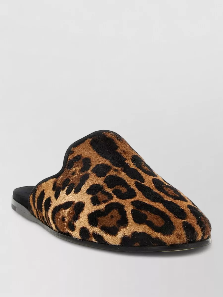 Dolce&Gabbana leather print slippers