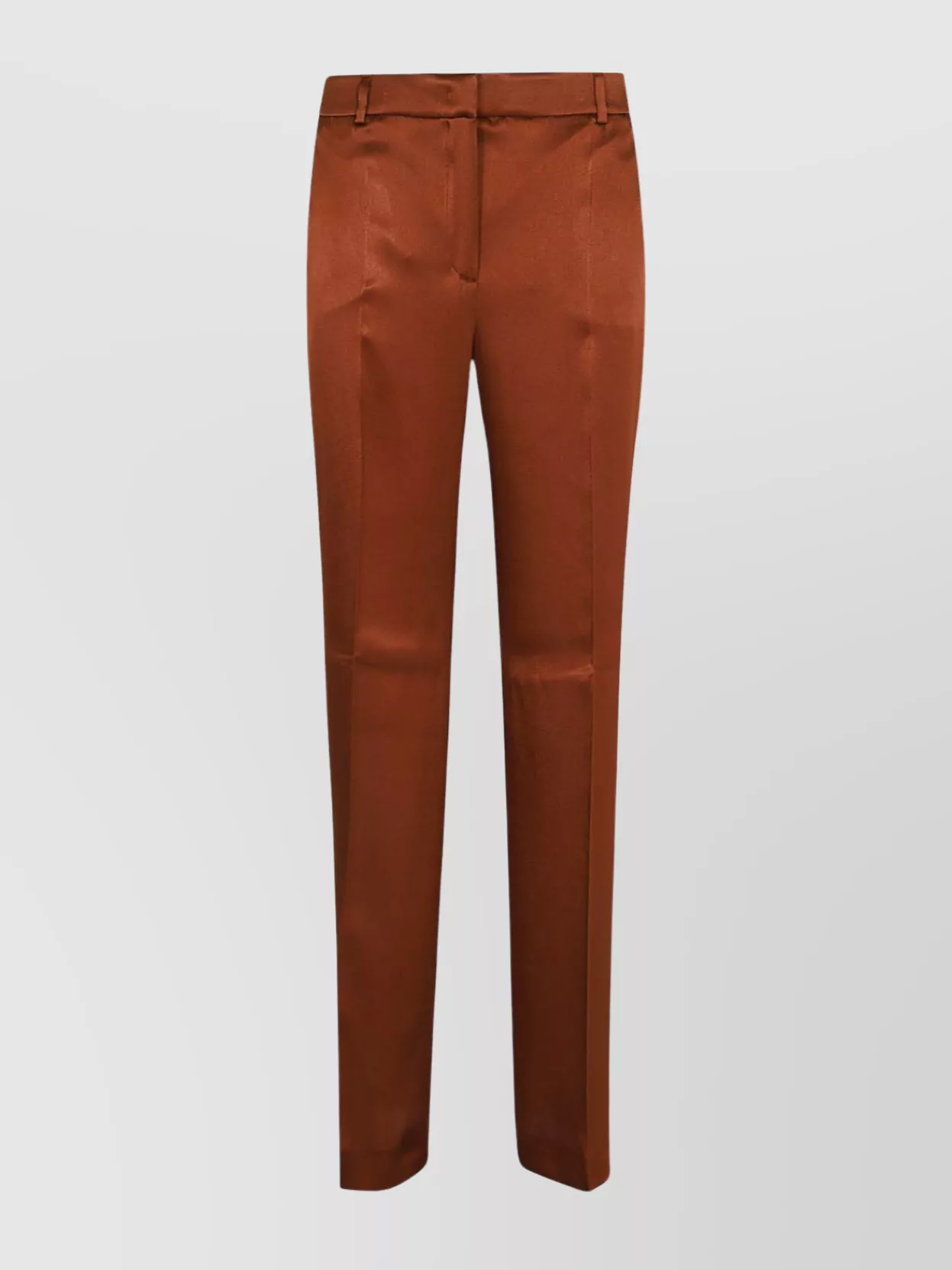 Shop Alberta Ferretti Satin Trousers With Back Welt Pockets