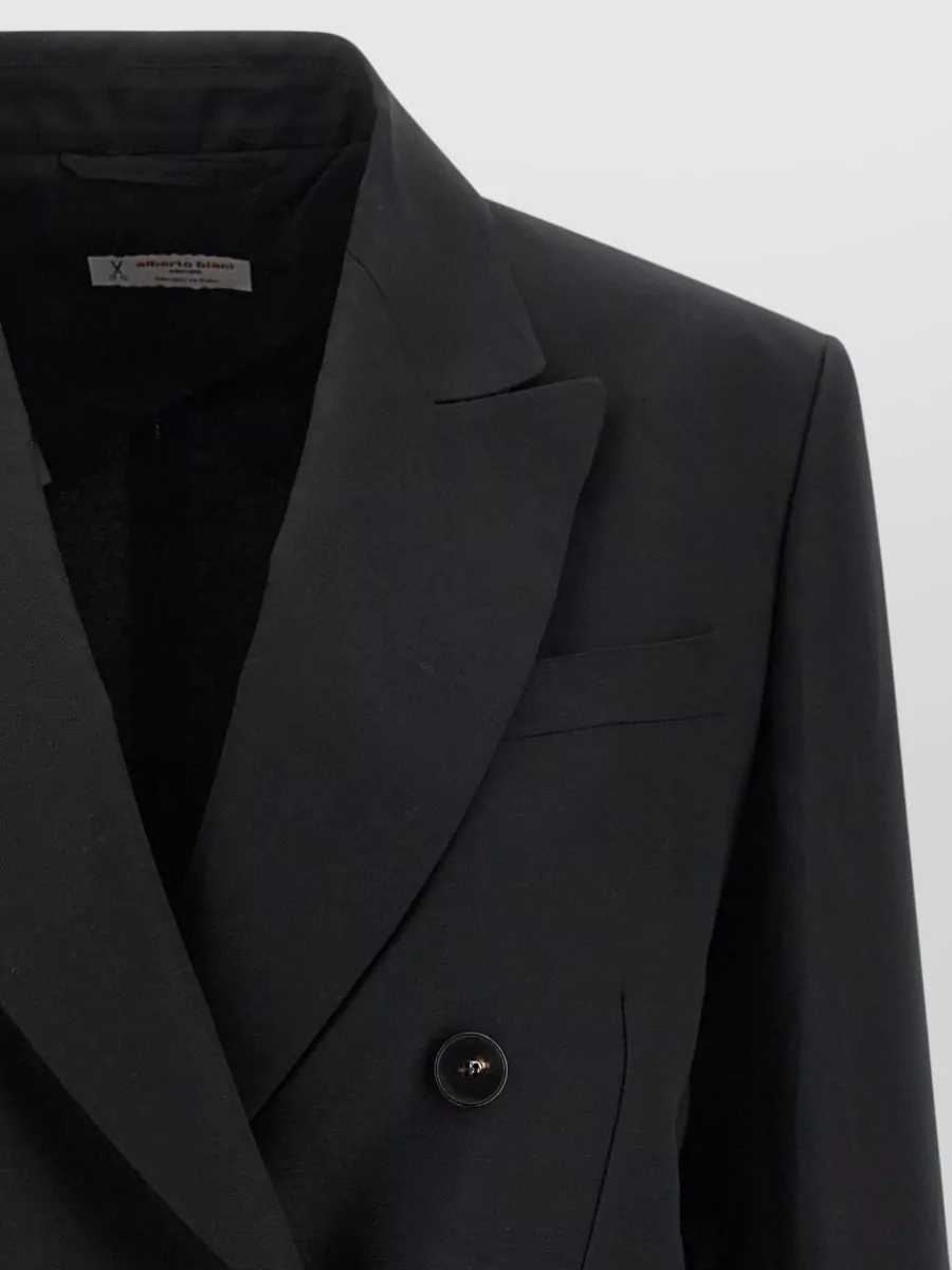 Alberto Biani Linen Viscose Double-Breasted Blazer
