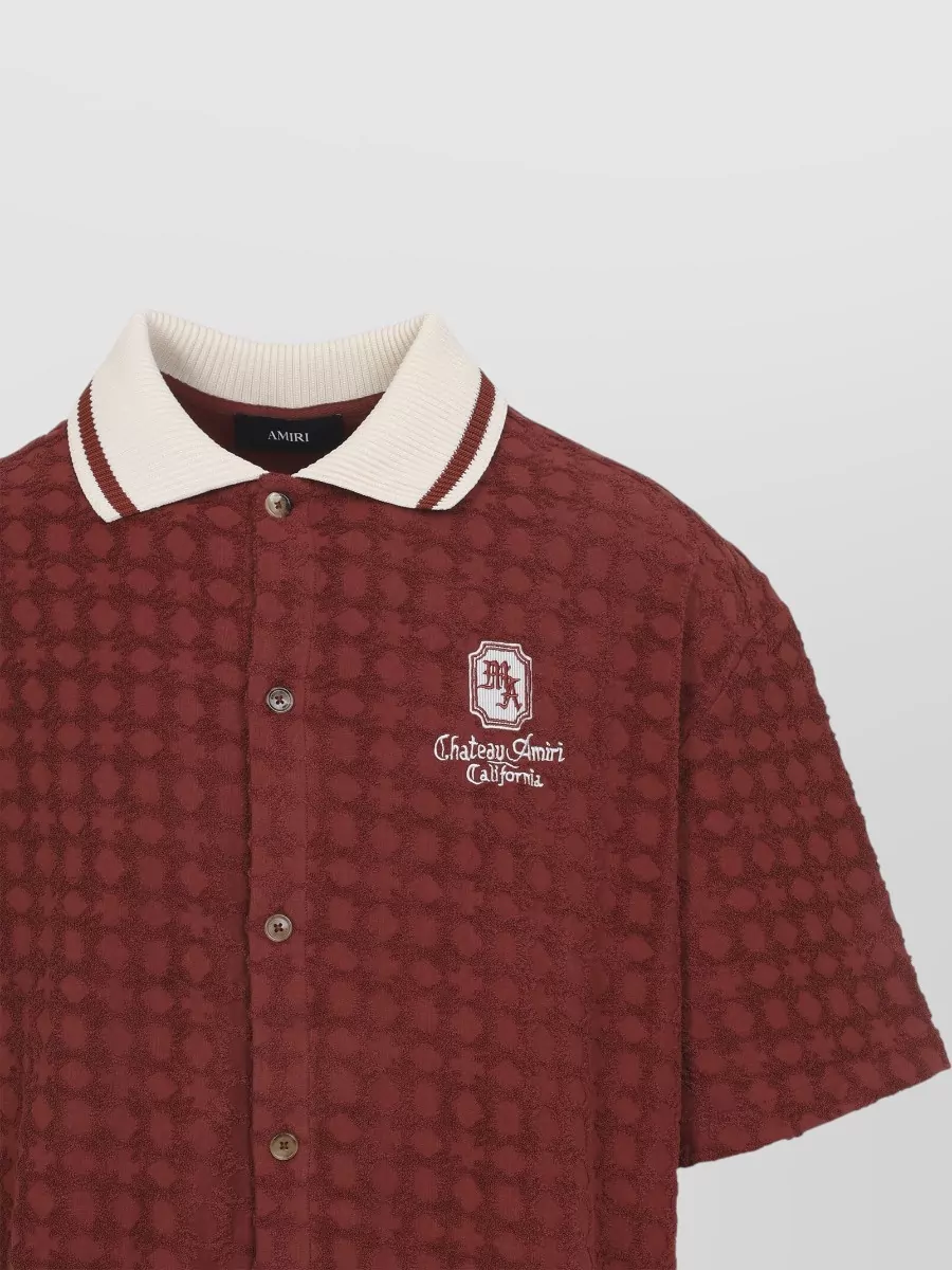 Amiri Cotton Ribbed Polo Shirt