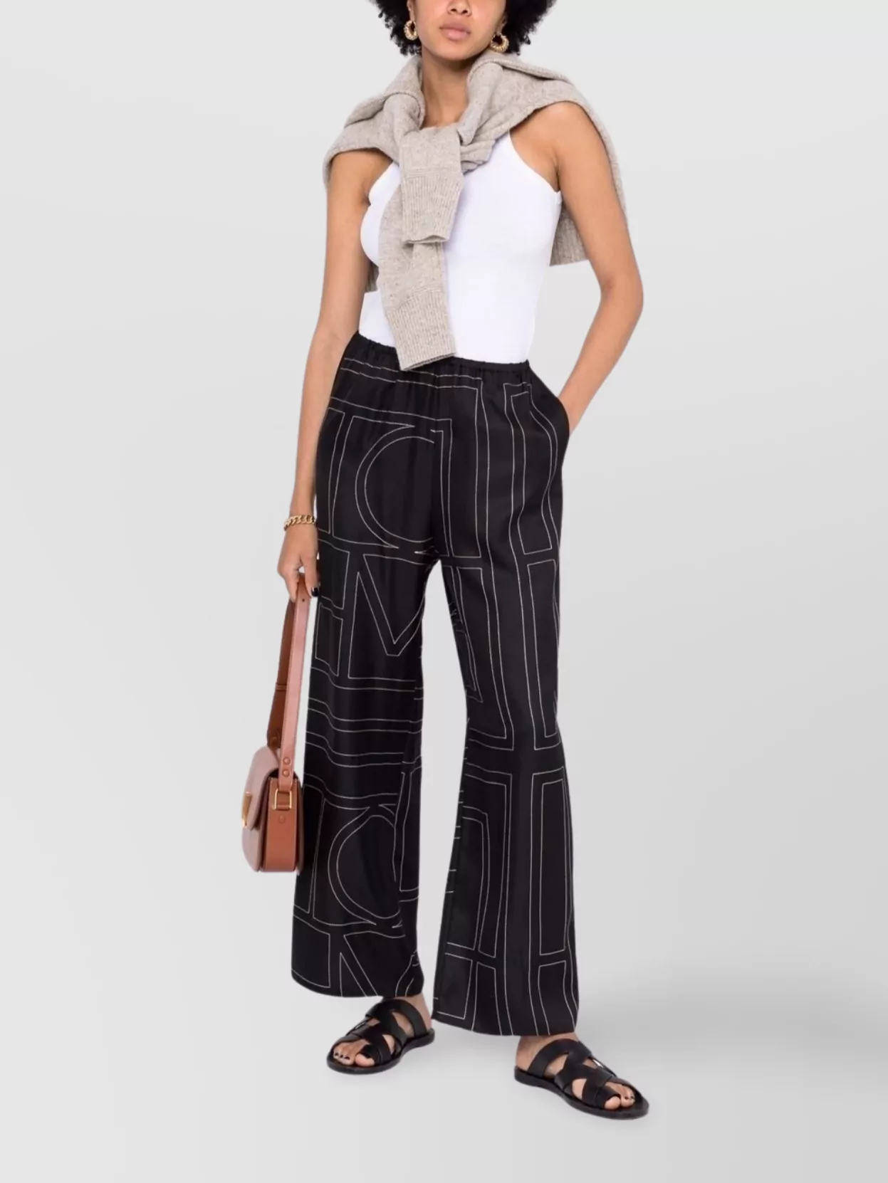 Totême Silk Monogram Pajama Trousers