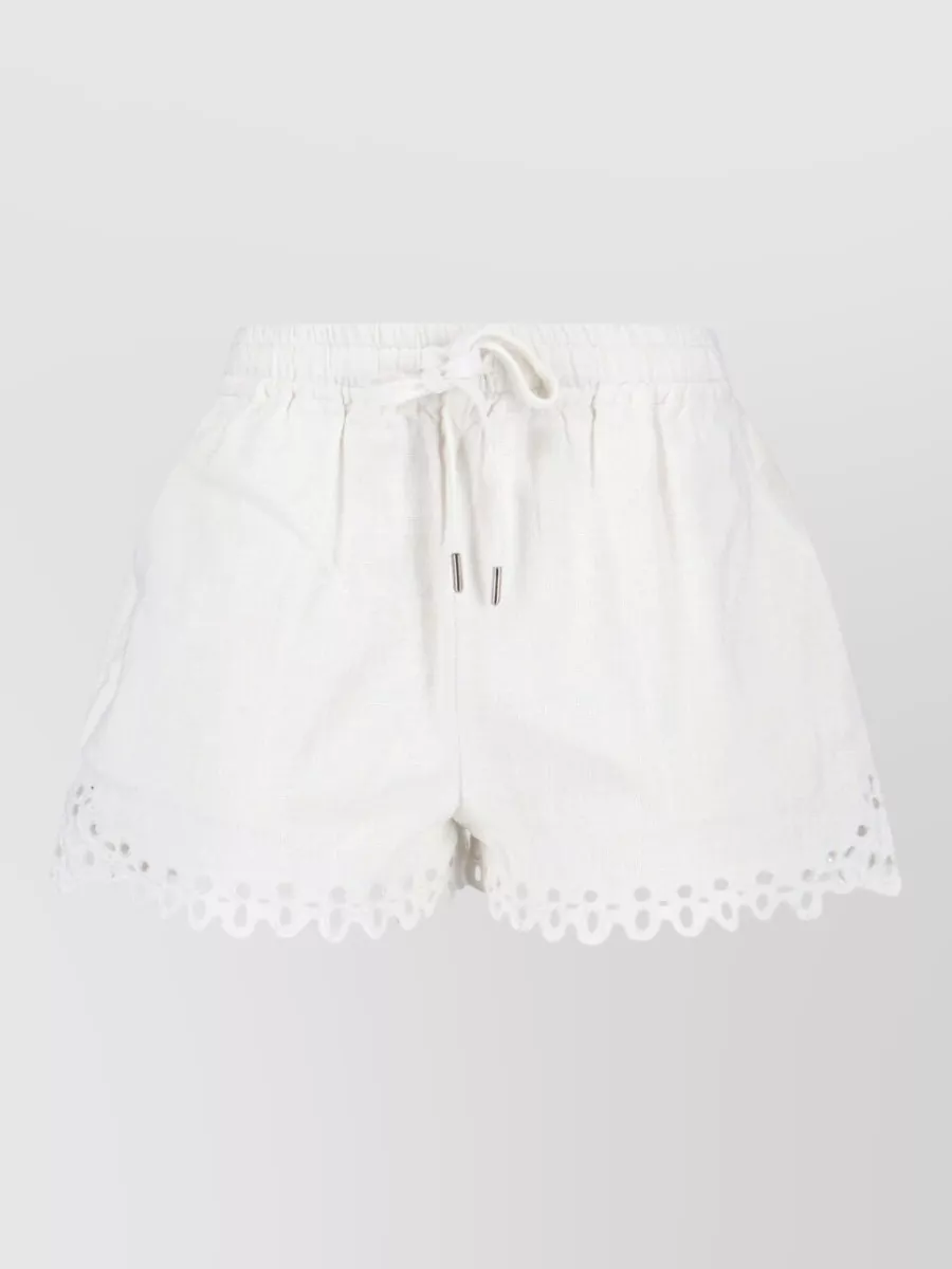 Isabel Marant Etoile cotton openwork embroidered knee-length shorts