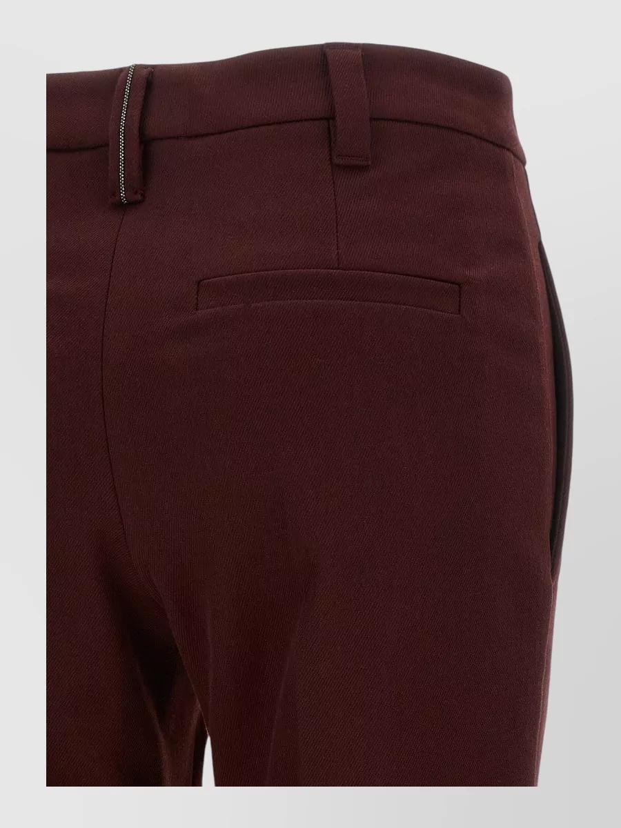 Brunello Cucinelli Cotton Canvas Mid-Rise Straight-Leg Suit Trousers
