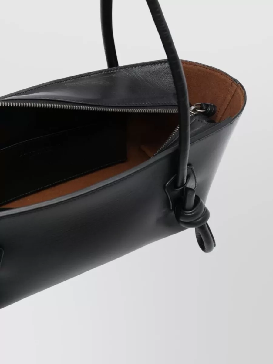Hereu Calf Leather Knotted-Handle Shoulder Bag