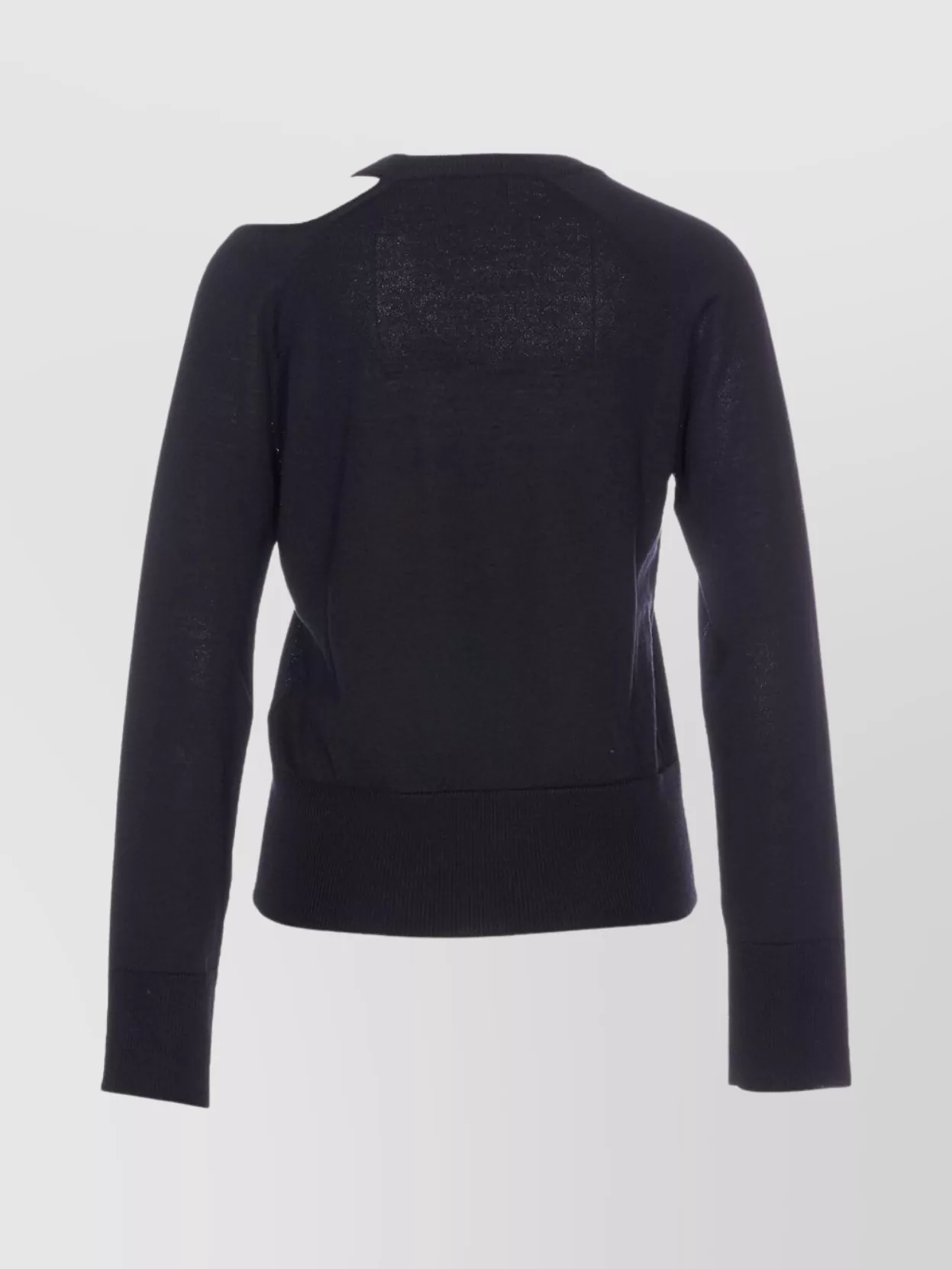 Roberto Collina Shoulder Cut Out Long Sleeve Crew Sweater In Gray