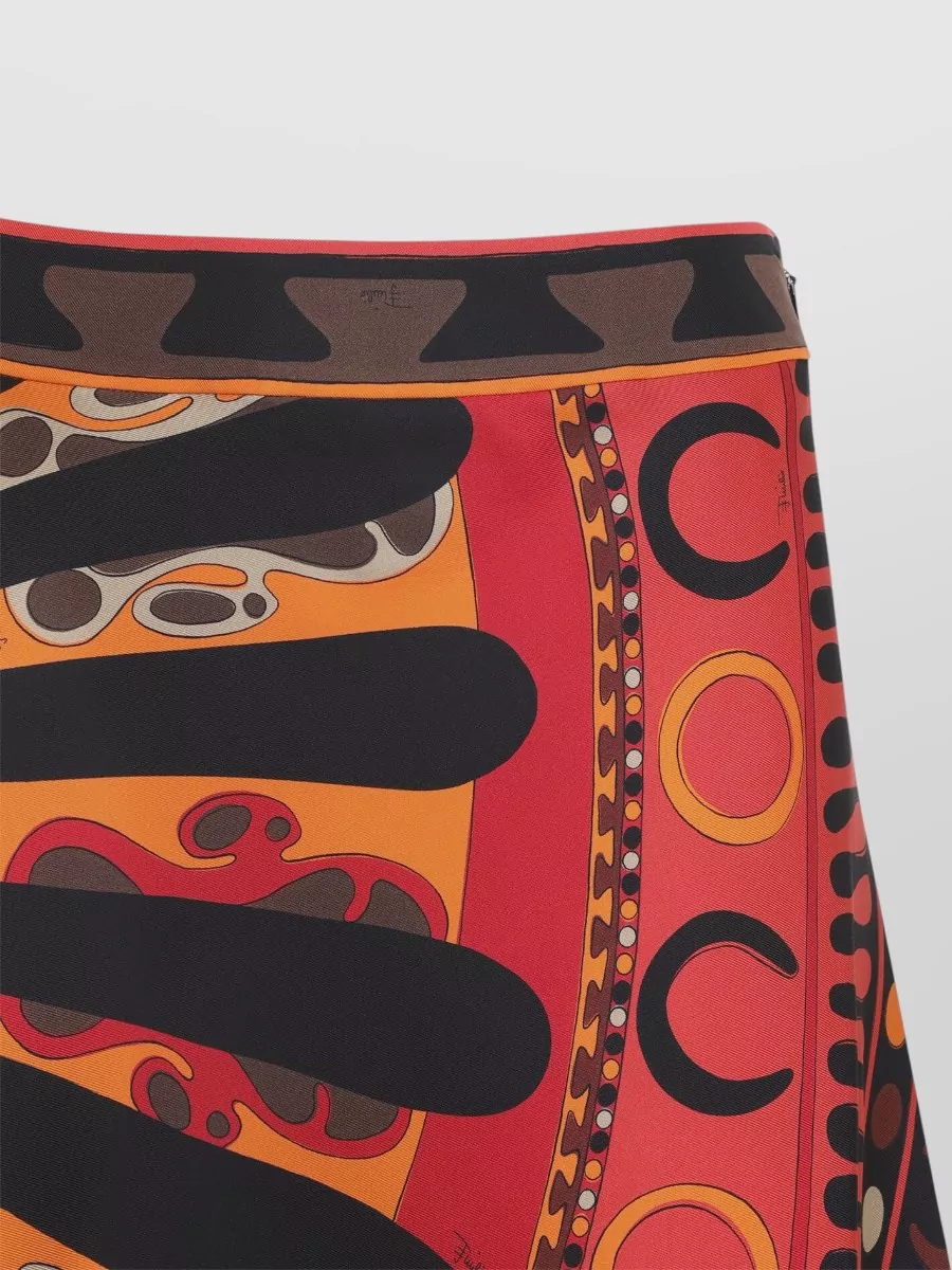 Pucci Silk High-Rise Asymmetric Draped Printed Skirt