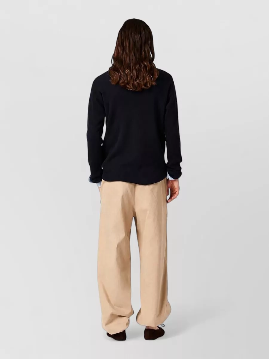 Miu Miu Cotton Gabardine Elasticated-Hem Pants