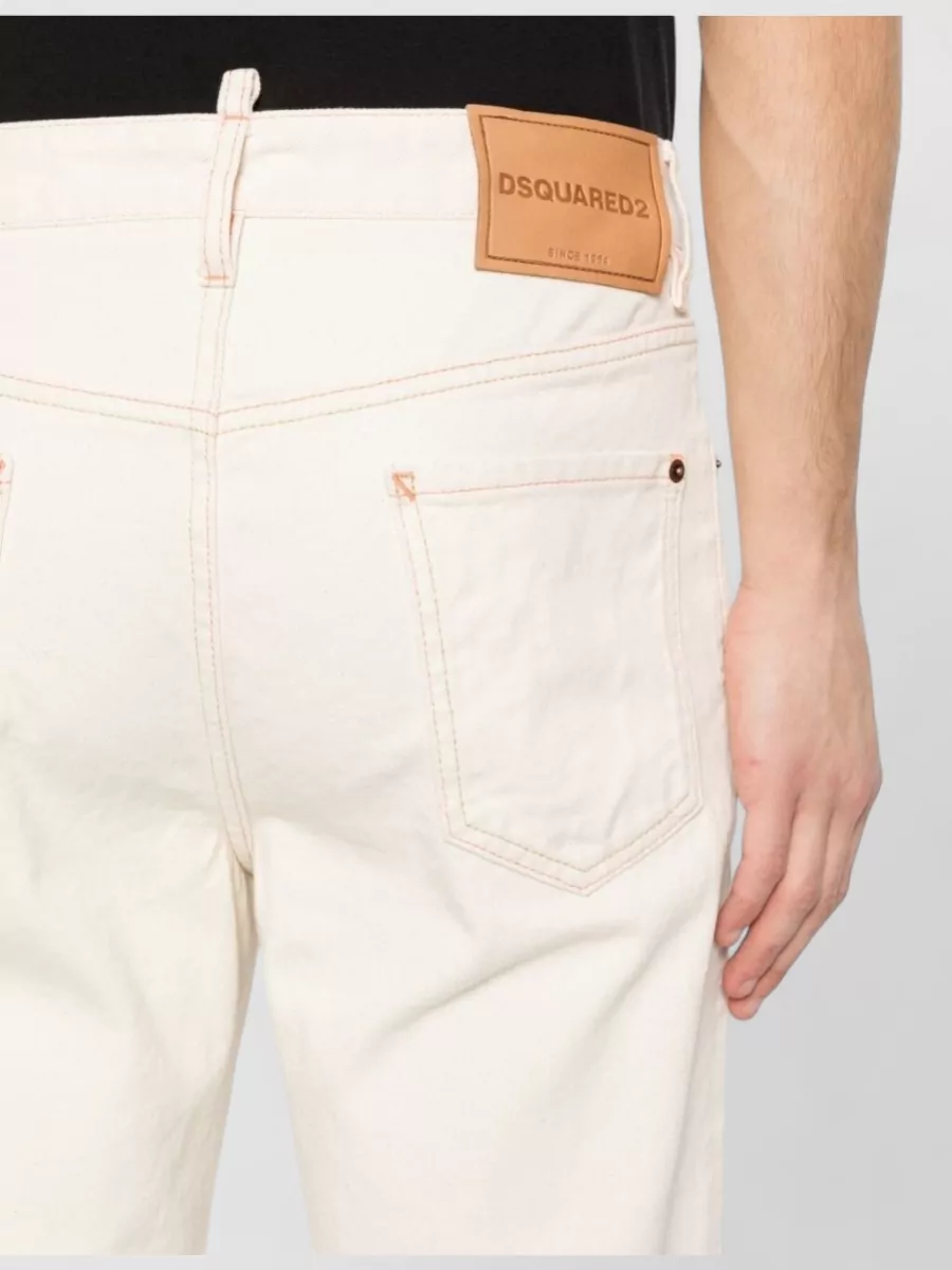 Dsquared2 Straight Leg Trousers Belt Loops Contrast Stitching