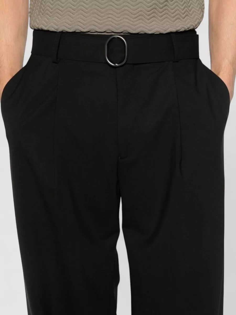 Emporio Armani Wool Trousers Pleated Front Wide Leg Design