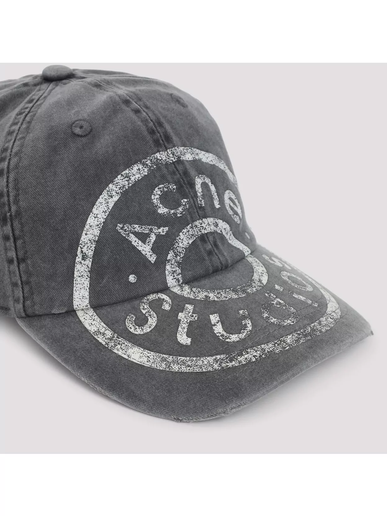 Acne Studios Distressed Curved Brim Hat With Eyelet Vents