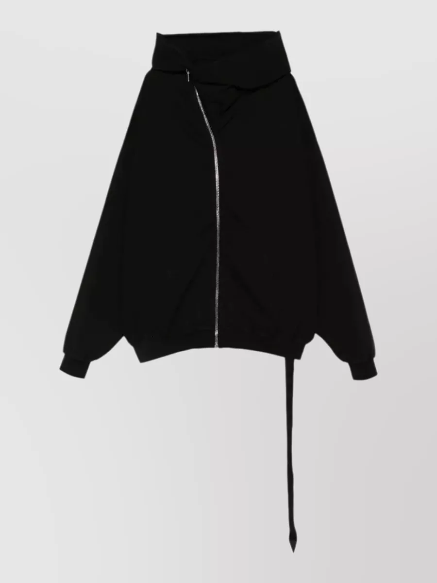 Rick Owens Drkshdw Oversized High-Neck Zip Cotton Hoodie