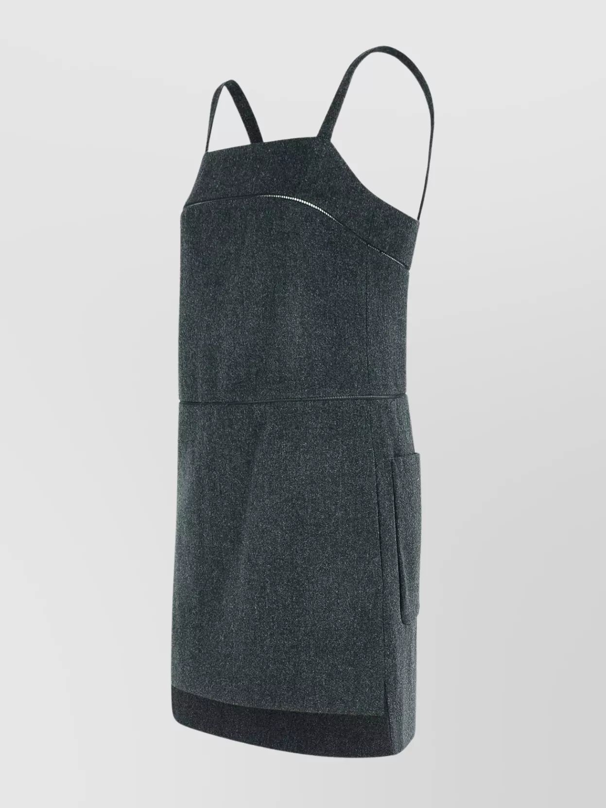 Max Mara Wool Dress With Front Pockets And Spaghetti Straps