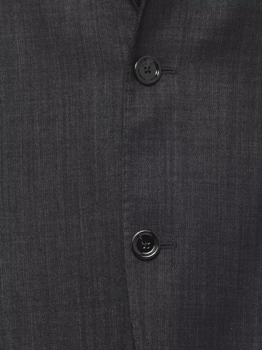 Lardini Wool Suit Notch Lapel Structured Tailoring In Black
