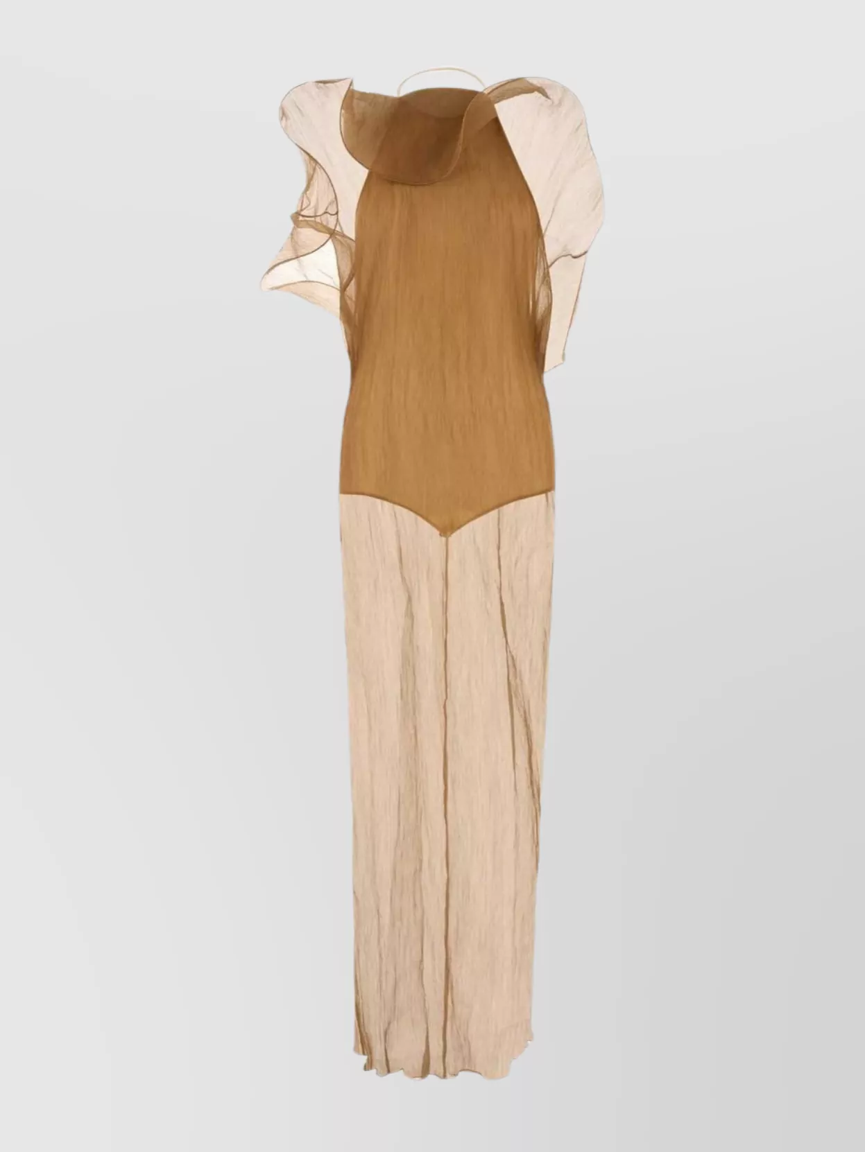 Magda Butrym Halter Neck Maxi Dress With Sheer Ruffles In Multi