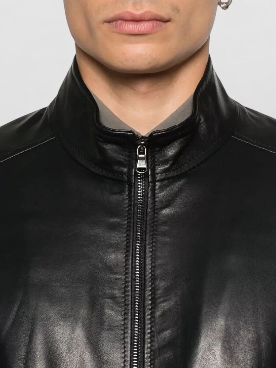 Barba Napoli Leather Biker Jacket