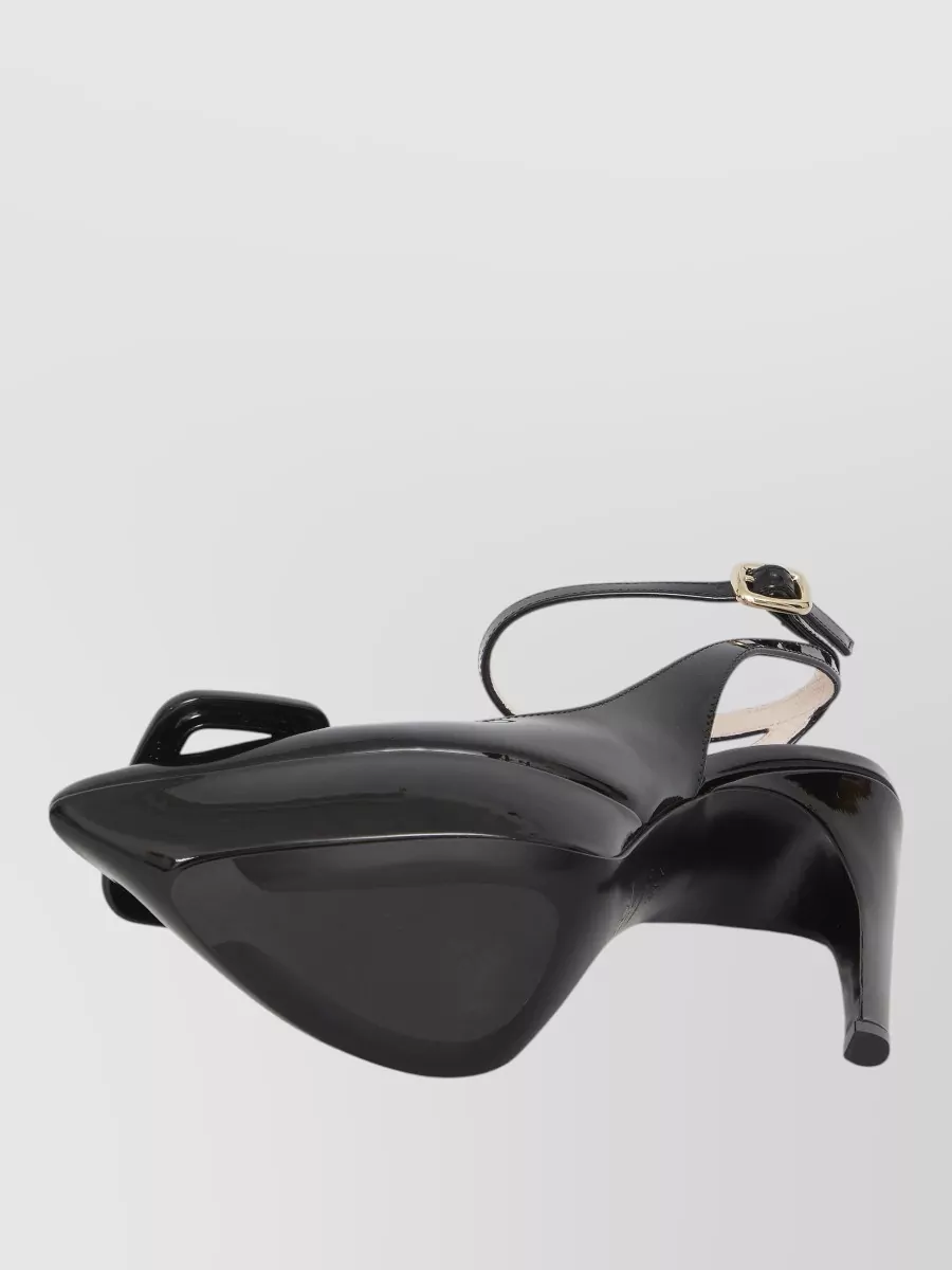 Roger Vivier Patent Leather Sling Back Pumps Buckle