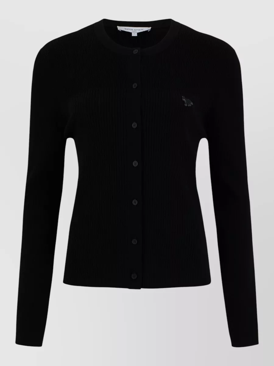 Maison Kitsuné ribbed crewneck cardigan