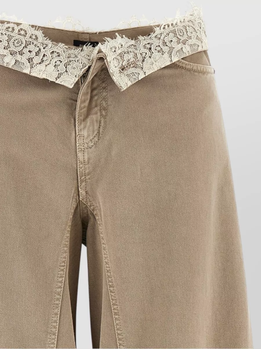 Pinko Denim High-Rise Wide-Leg Trousers