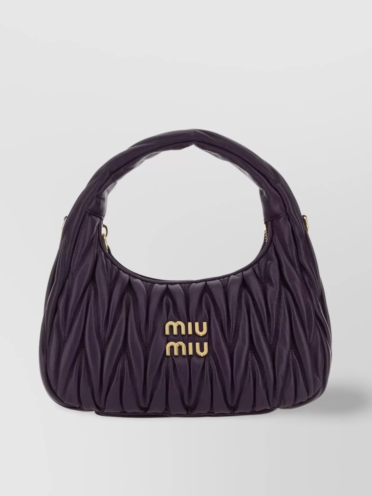 Miu Miu Quilted Leather Shoulder Bag With Gold Hardware In Purple