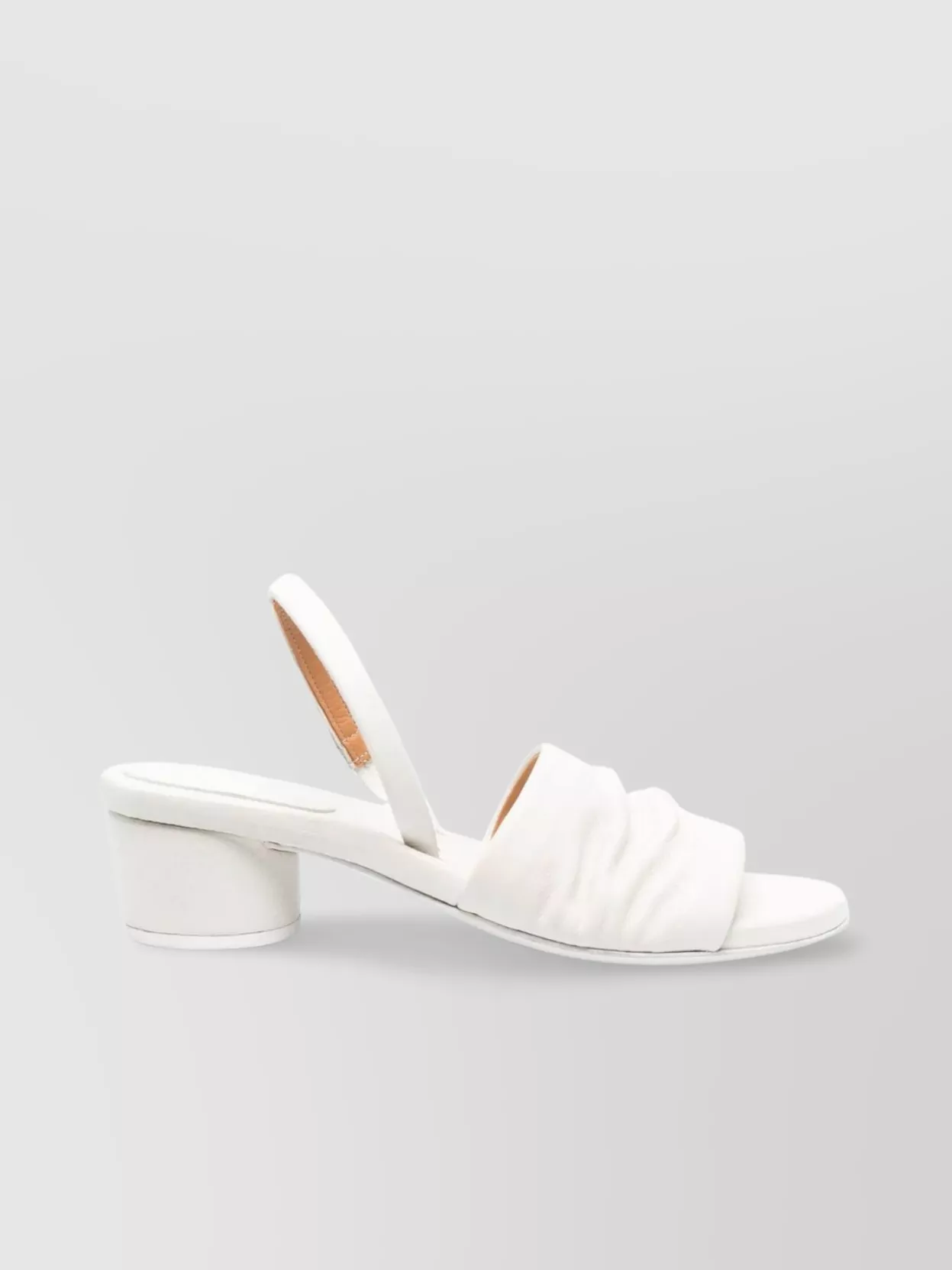 Marsell Ruched Open Toe Sandal With Round Heel