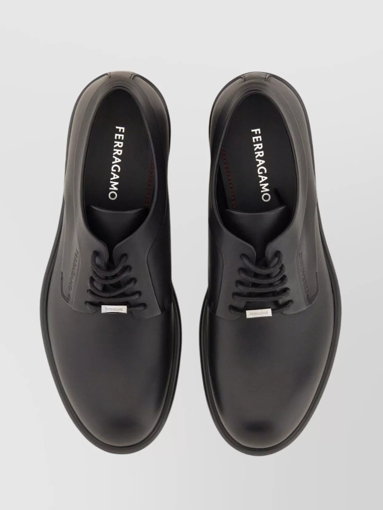 Ferragamo Lace-Up Shoes With Round Toe And Rubber Sole