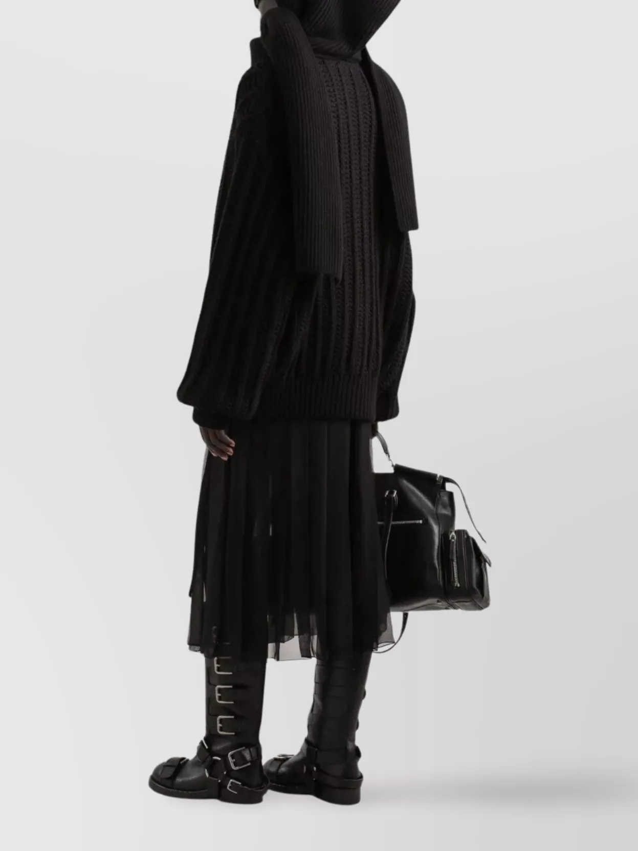 Dolce&Gabbana Drawstring Waist Pleated Silk Blend Skirt