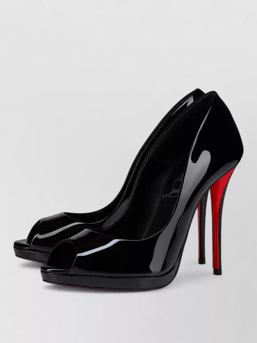 Christian Louboutin Patent Leather Peep-Toe Platform Pumps