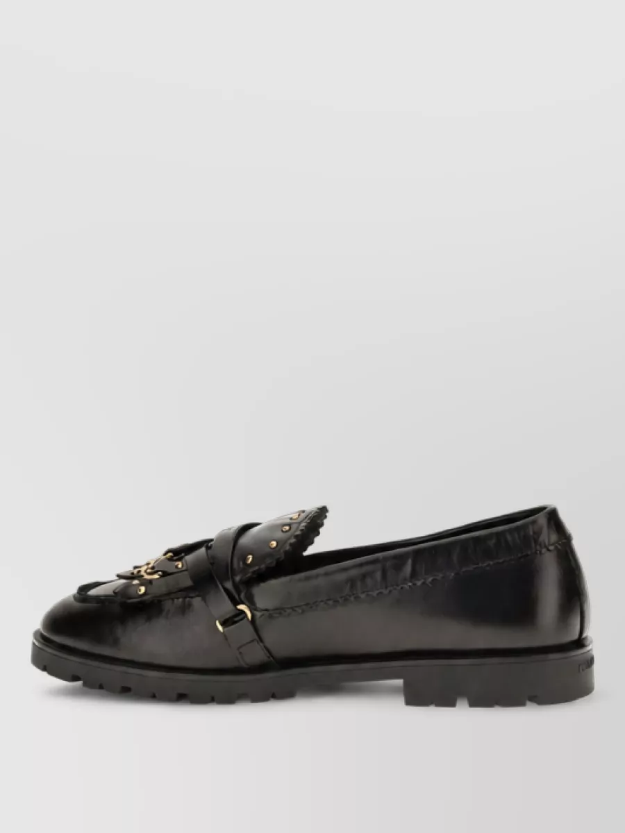 Pinko Calf Leather Slip-On Ballerina Shoes