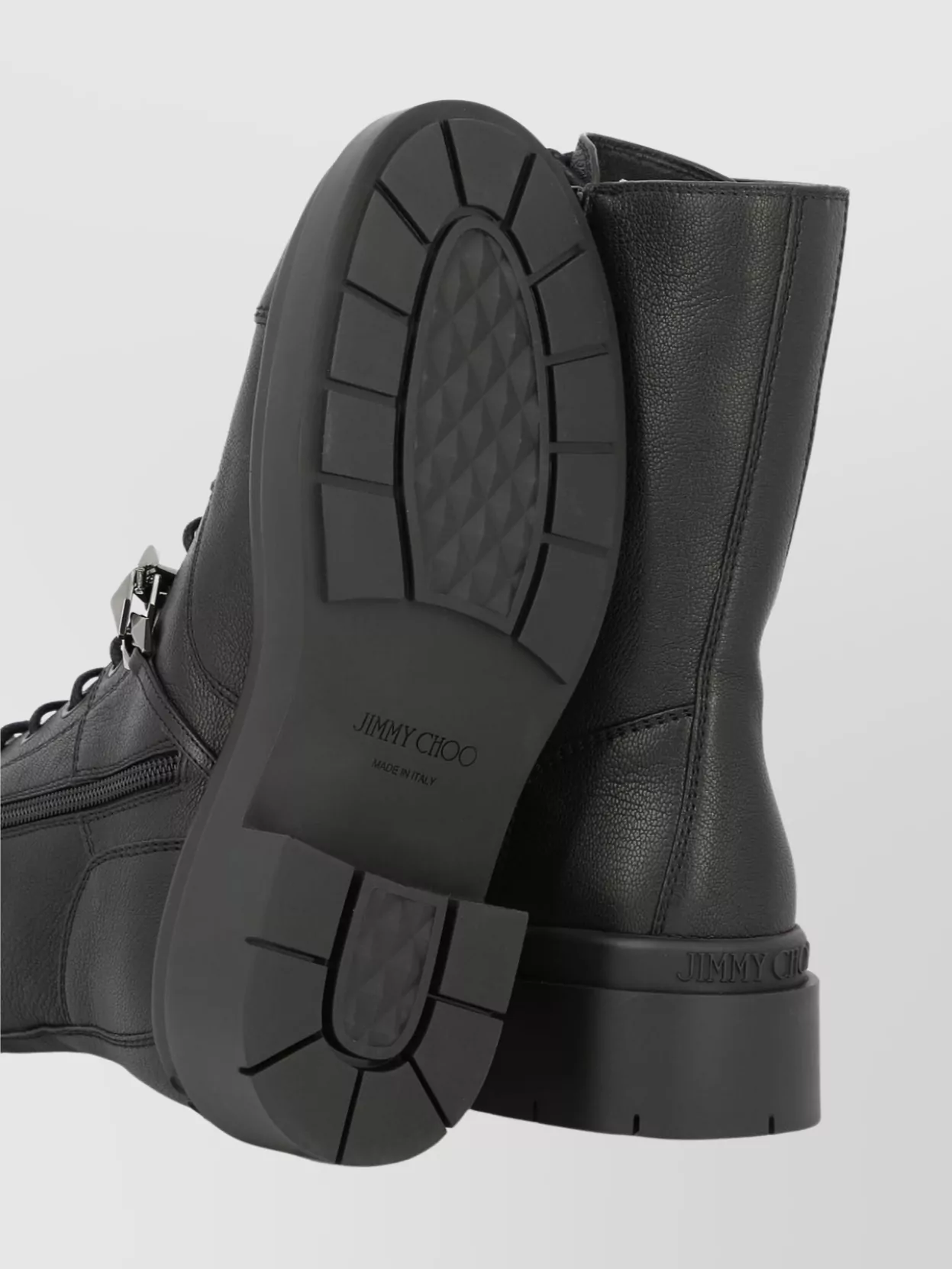 Jimmy Choo Chunky Sole Chain Detail Round Toe Boots