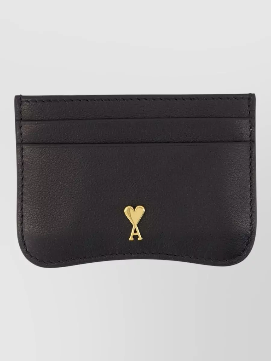 Ami Paris grained leather cardholder