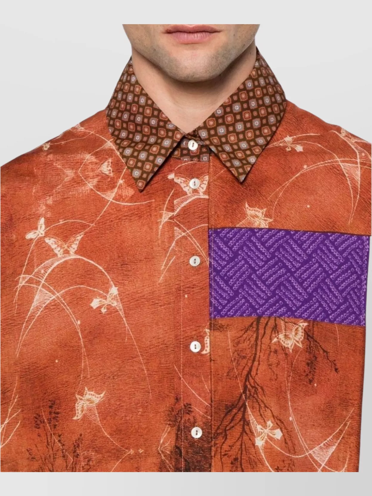 Pierre Louise Mascia Contemporary Short Sleeve Graphic Shirt In Orange