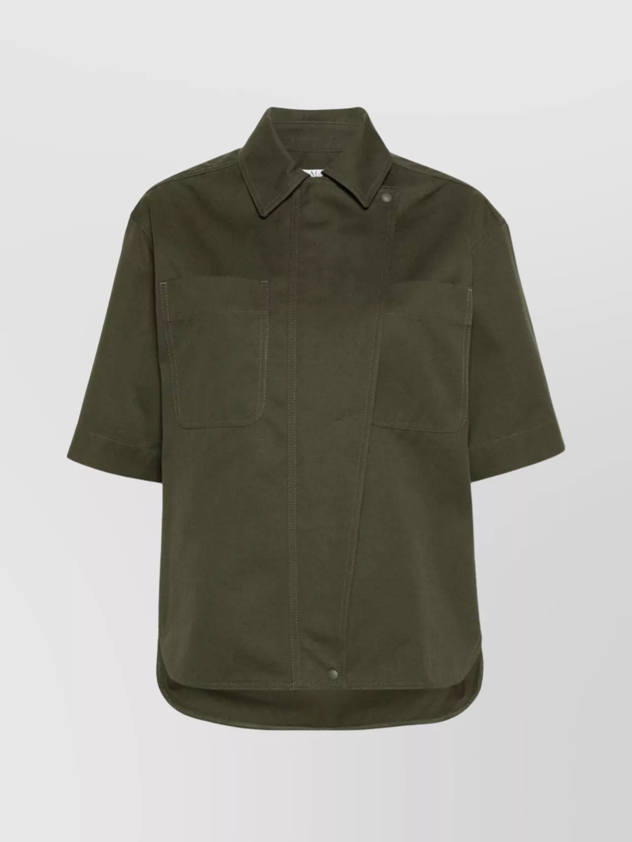 Max Mara Cotton Shirt With Wide Sleeves And Curved Hem
